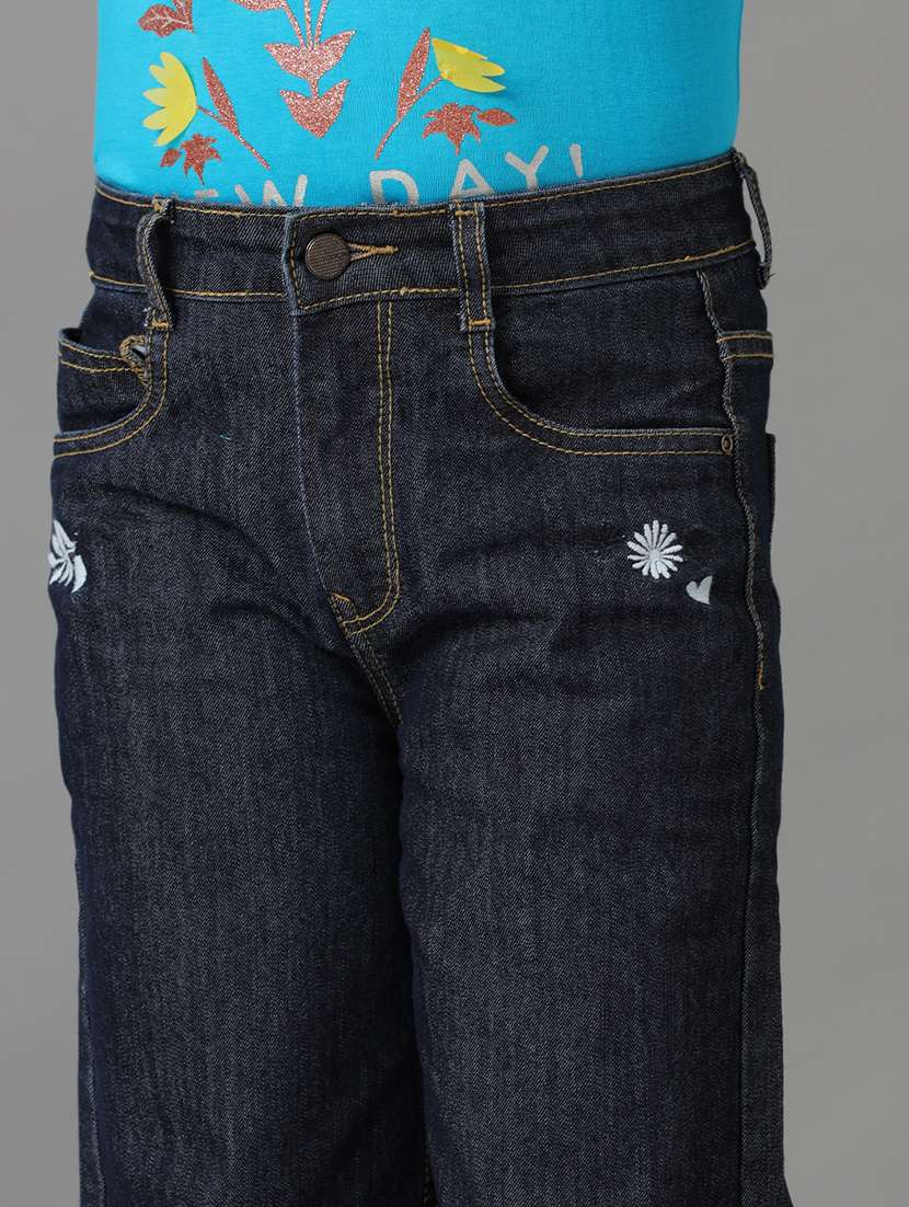 girls solid mid rise wide leg jeans - 22292171 -  Standard Image - 3