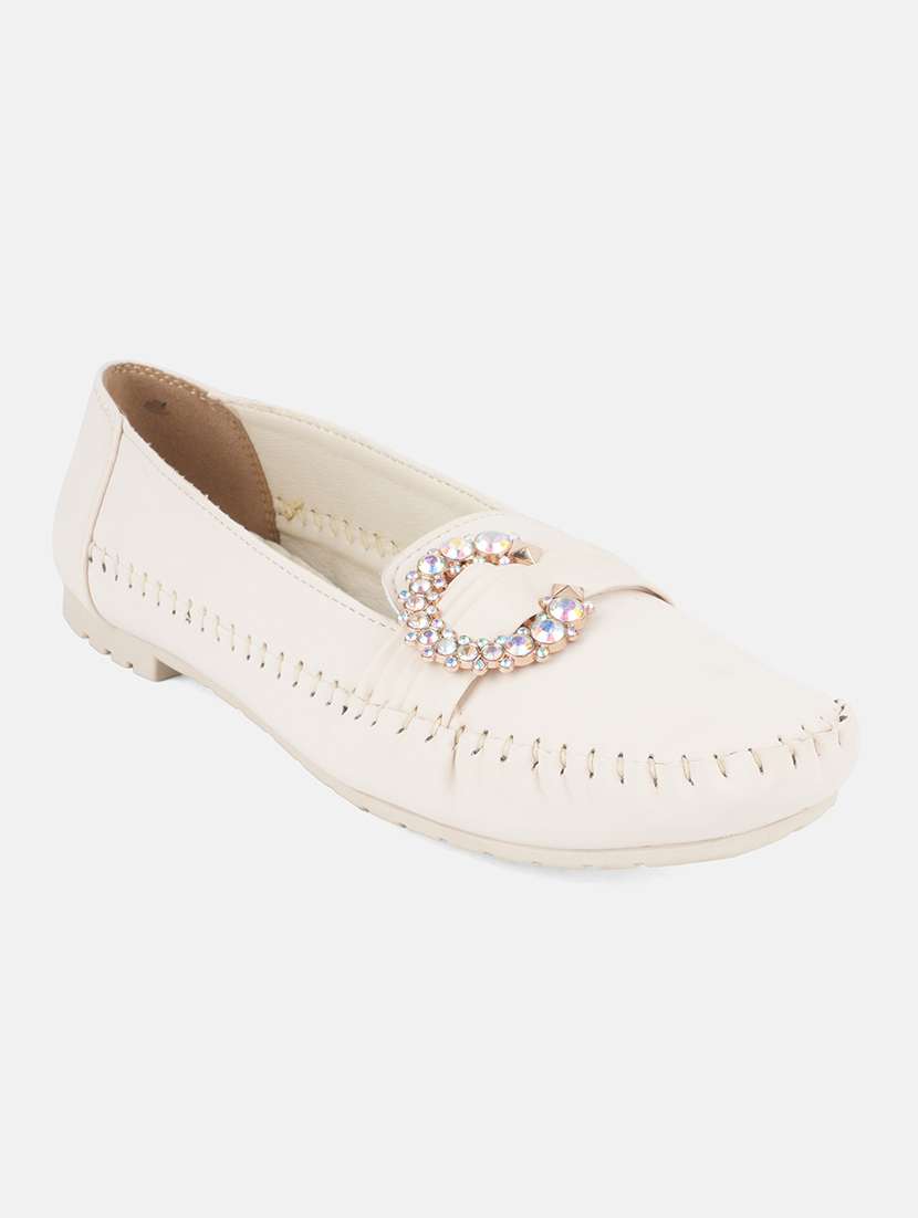 women cream slip on ballerina - 22292179 -  Standard Image - 3
