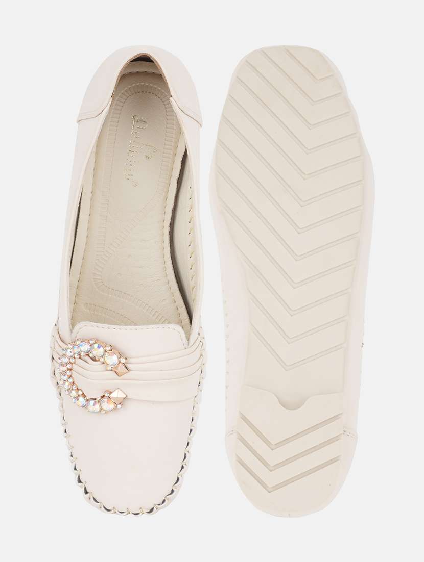 women cream slip on ballerina - 22292179 -  Standard Image - 5