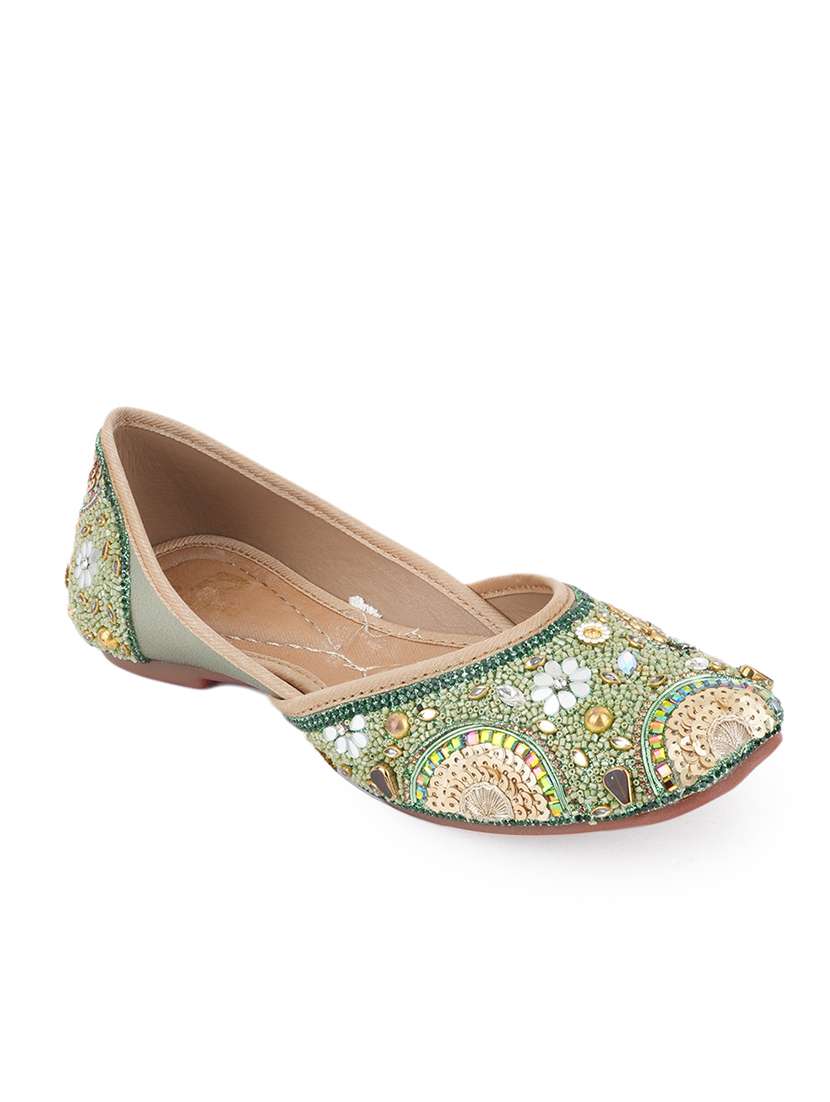women embellished slip on mojari - 22292189 -  Standard Image - 3