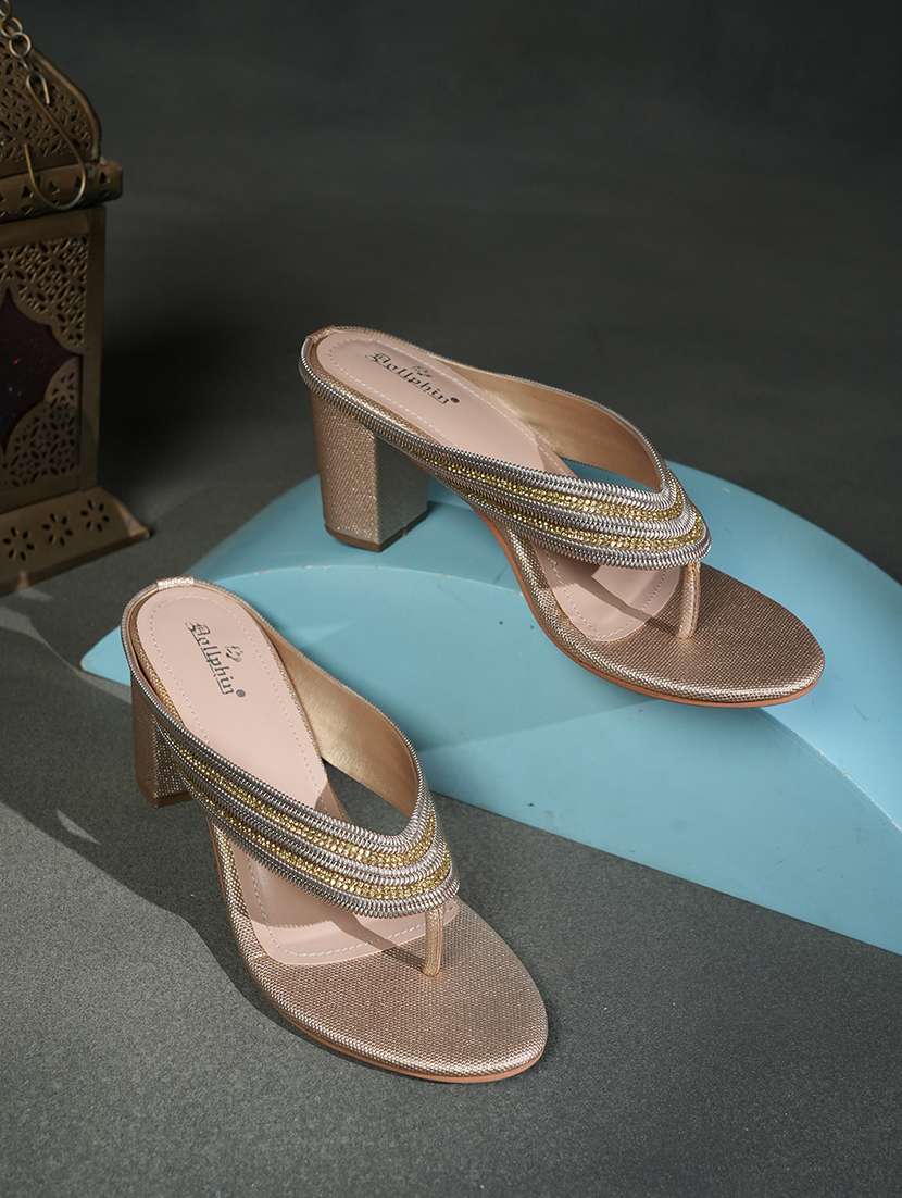 women embellsihed slip on sandal