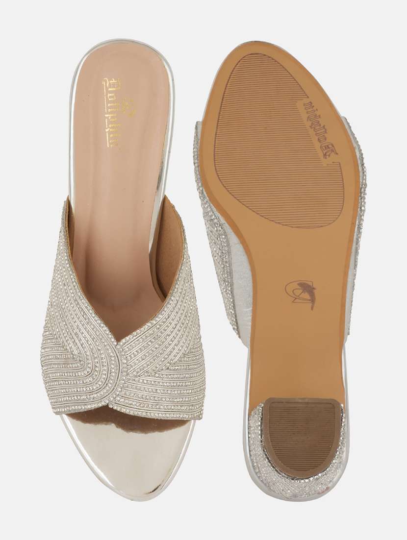 women embellished slip on sandal - 22292219 -  Standard Image - 5