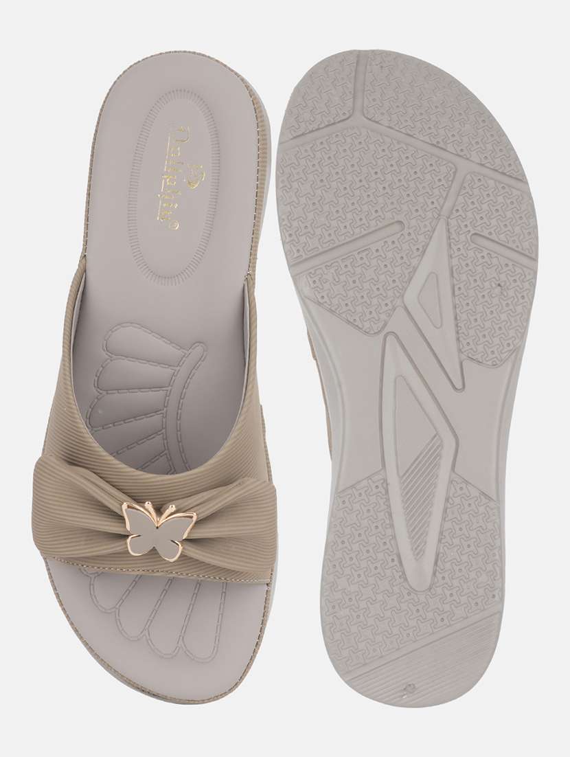 women khaki slip on wedge - 22292226 -  Standard Image - 5