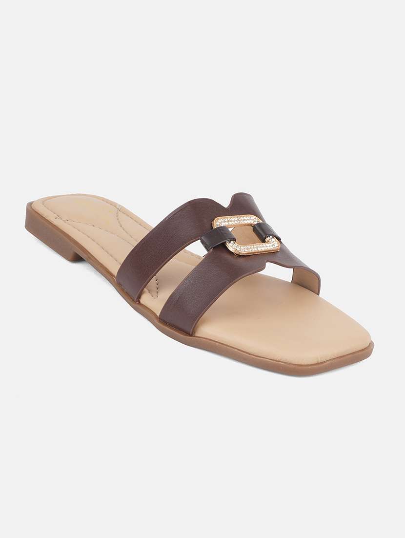 women solid slip on flat sandal - 22292231 -  Standard Image - 3