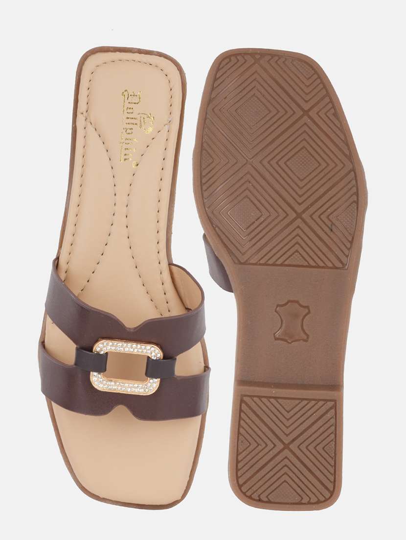 women solid slip on flat sandal - 22292231 -  Standard Image - 5