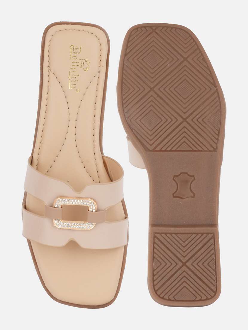 women black slip on flat sandal - 22292232 -  Standard Image - 5