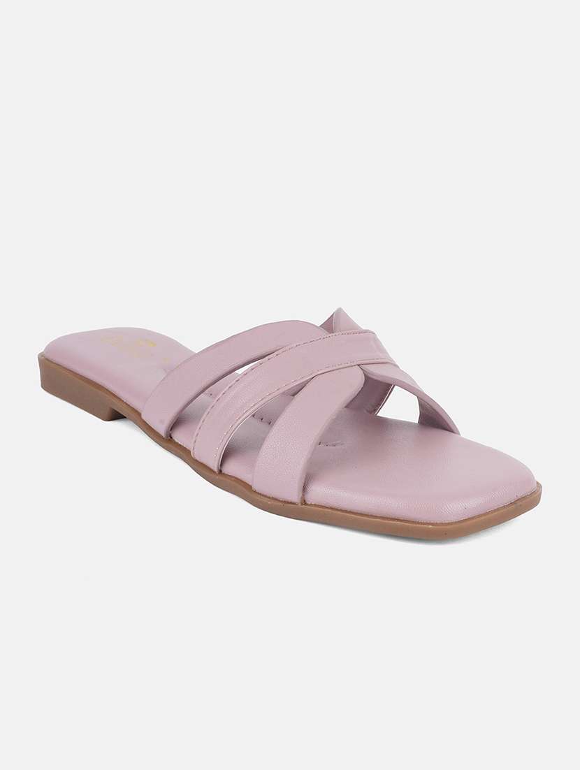 women solid slip on flat sandal - 22292234 -  Standard Image - 3