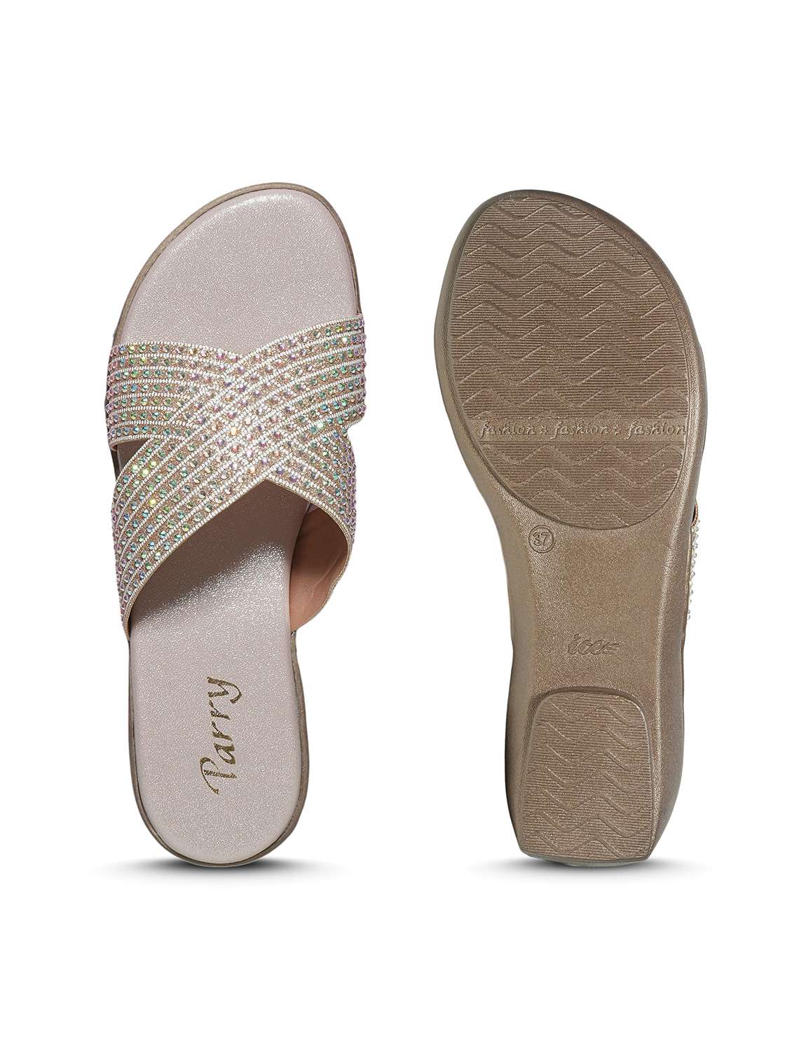 women embellished slip on flat sandals - 22292244 -  Standard Image - 5