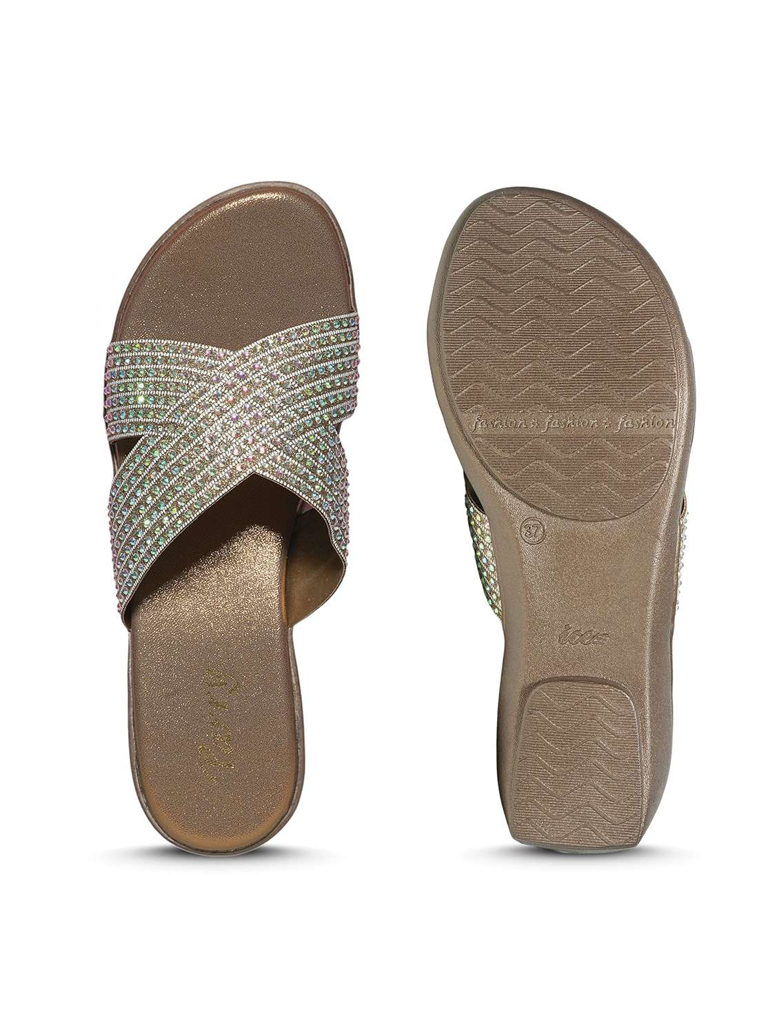 women embellished slip on flat sandals - 22292245 -  Standard Image - 5