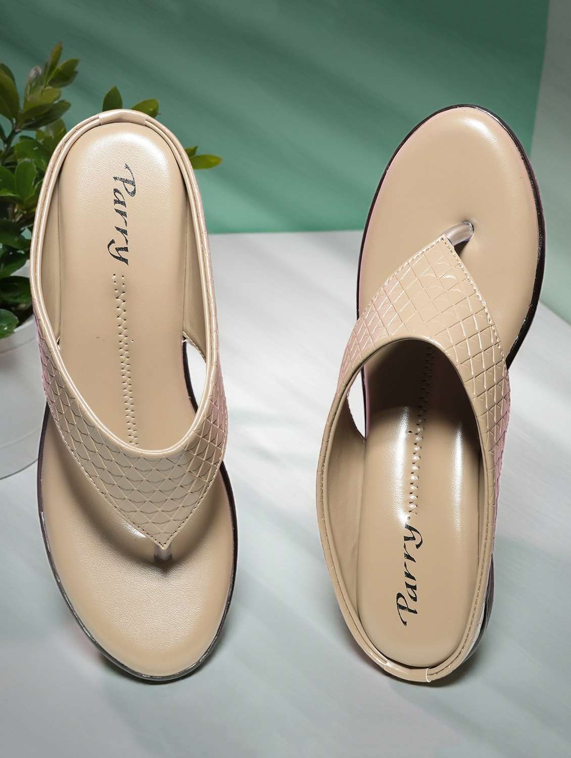 women solid slip on wedge