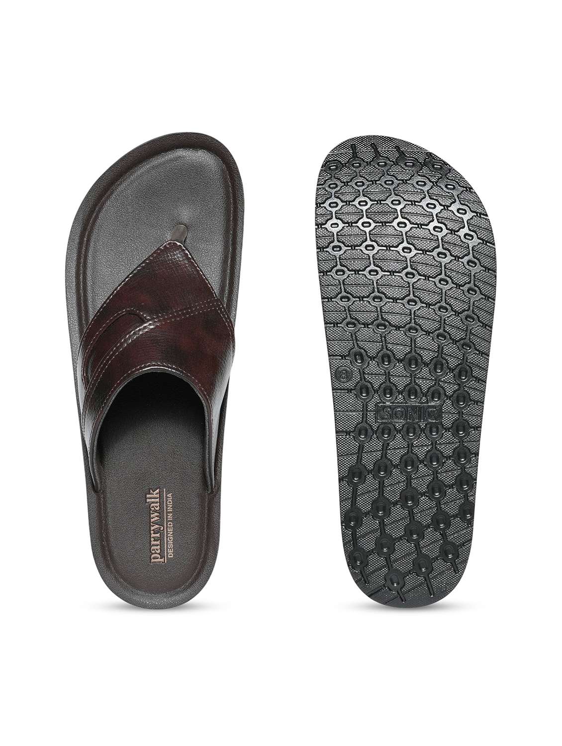 men brown slip on sandal - 22292268 -  Standard Image - 5