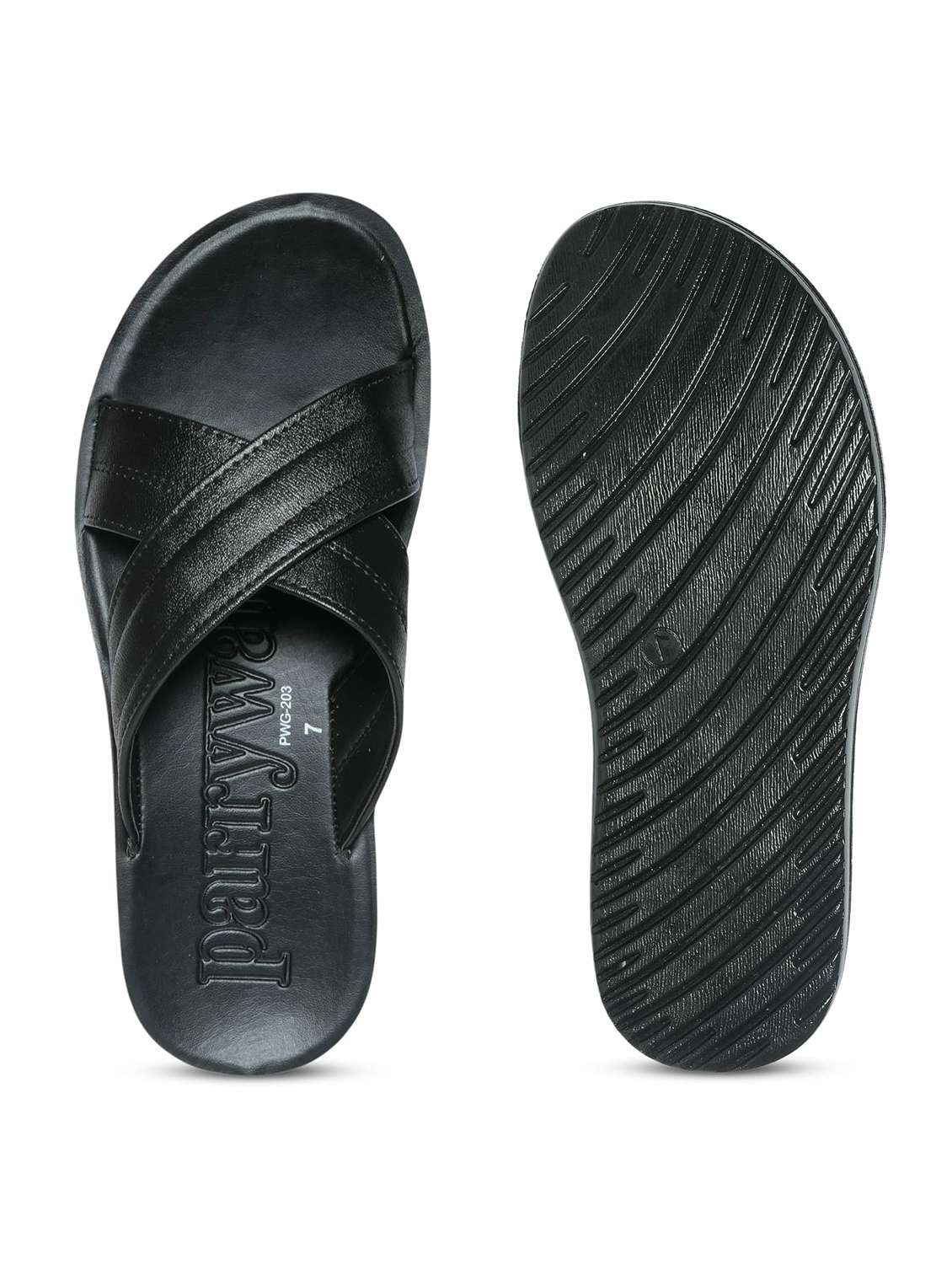men black slip on sandal - 22292269 -  Standard Image - 5