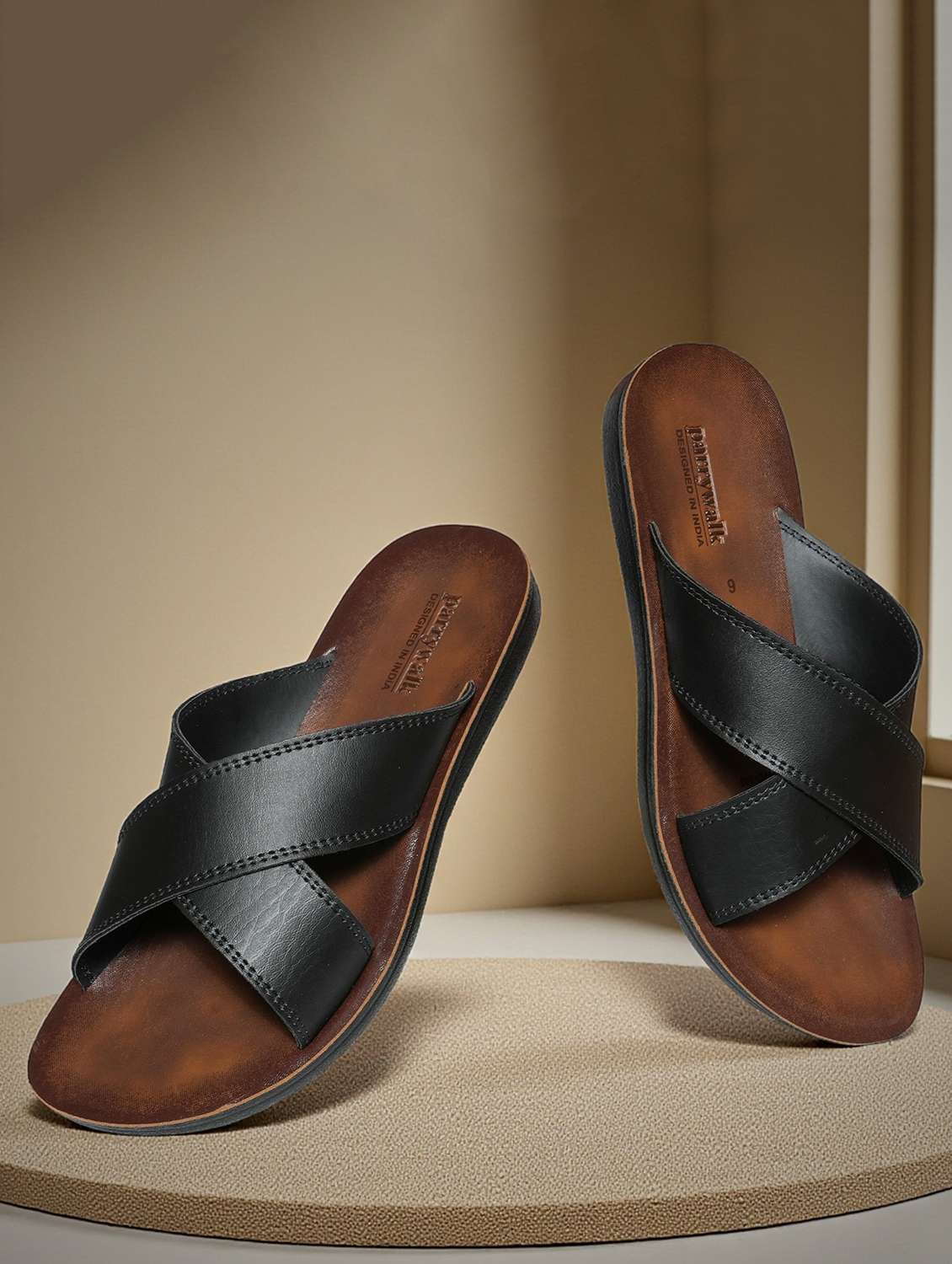 men black slip on sandal