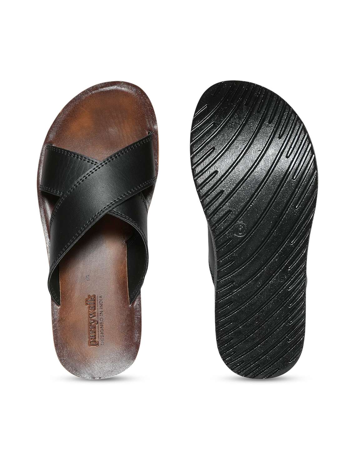 men black slip on sandal - 22292270 -  Standard Image - 5