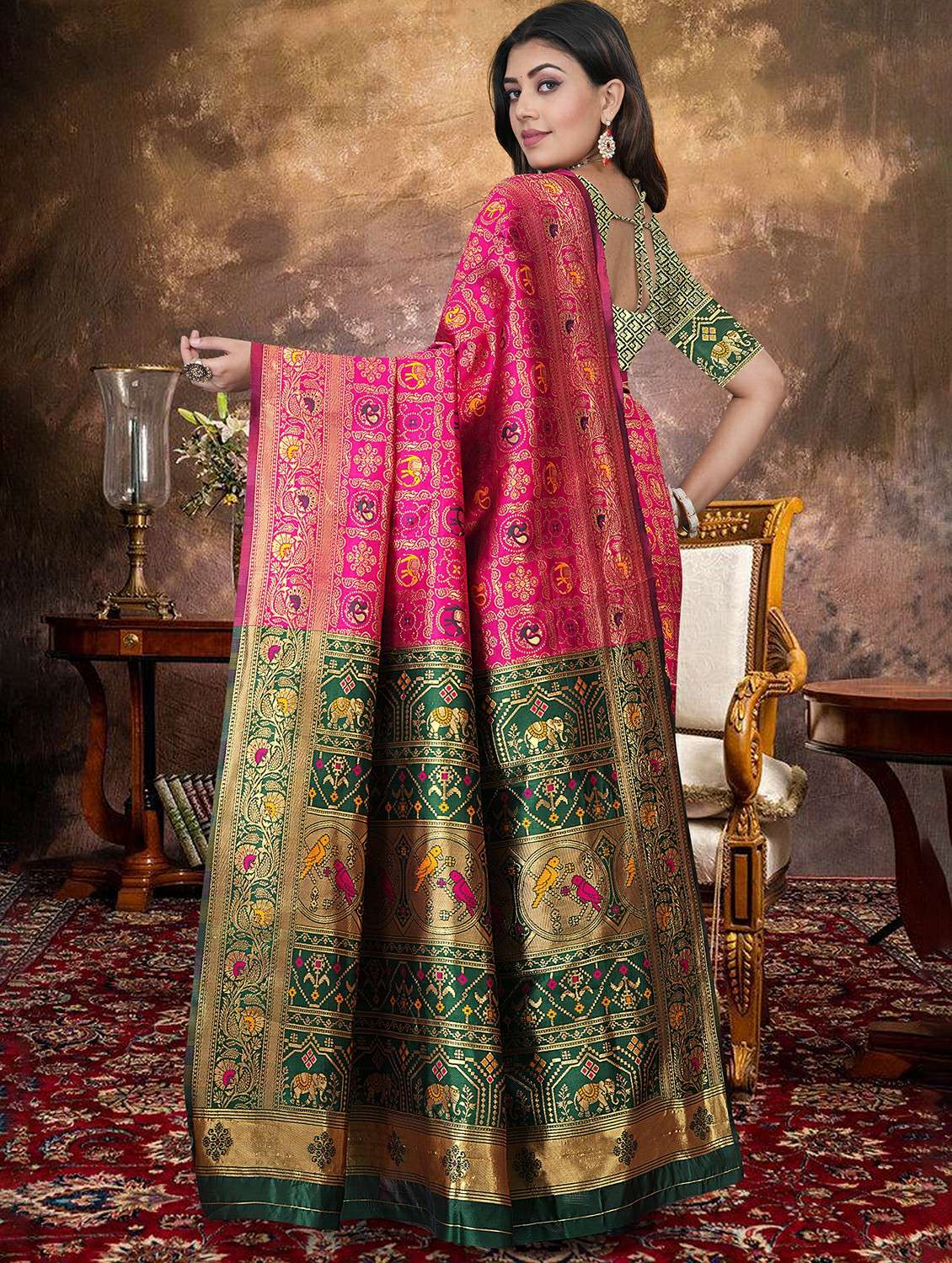 women self design banarasi saree with blouse - 22292568 -  Standard Image - 3