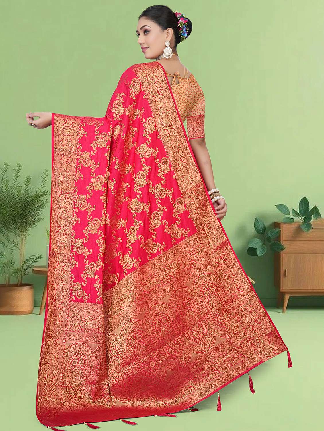 women self design banarasi saree with blouse - 22292572 -  Standard Image - 3