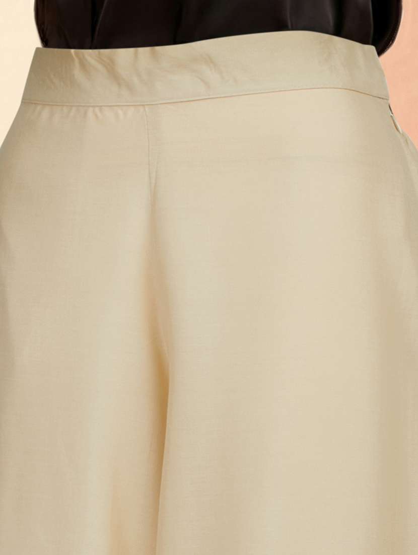 women embroidered hem mid rise flared palazzo - 22292584 -  Standard Image - 5