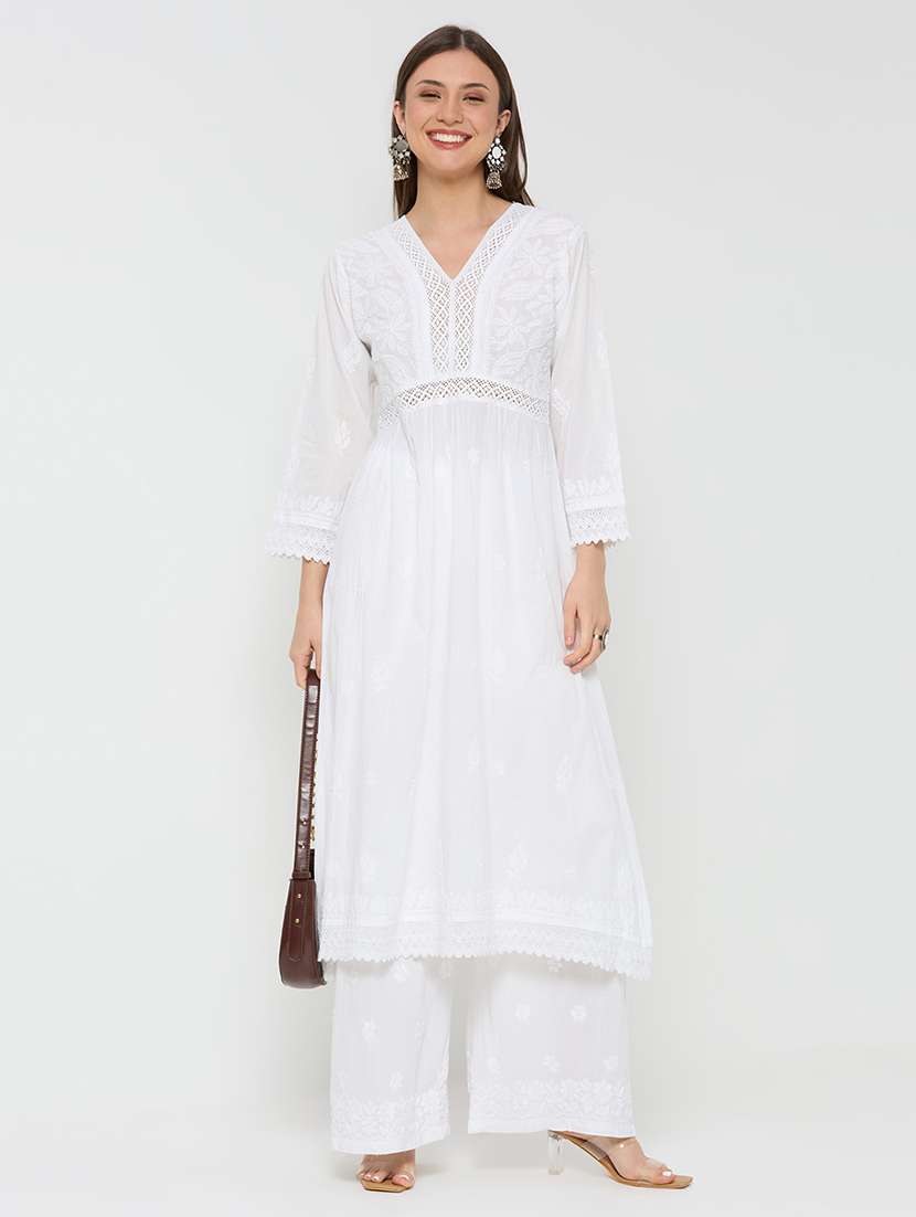 white cotton straight kurta