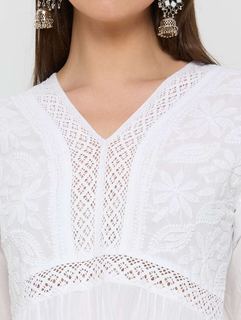 white cotton straight kurta - 22292690 -  Standard Image - 5