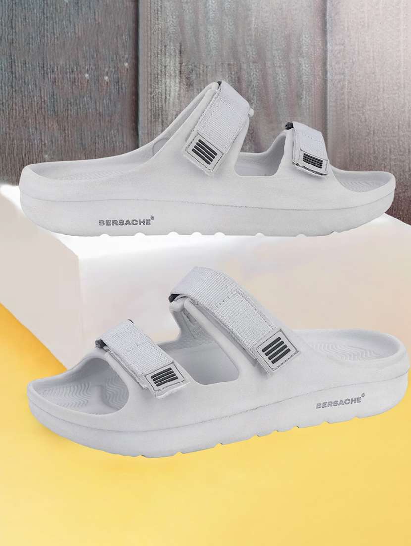 men solid slip on slider