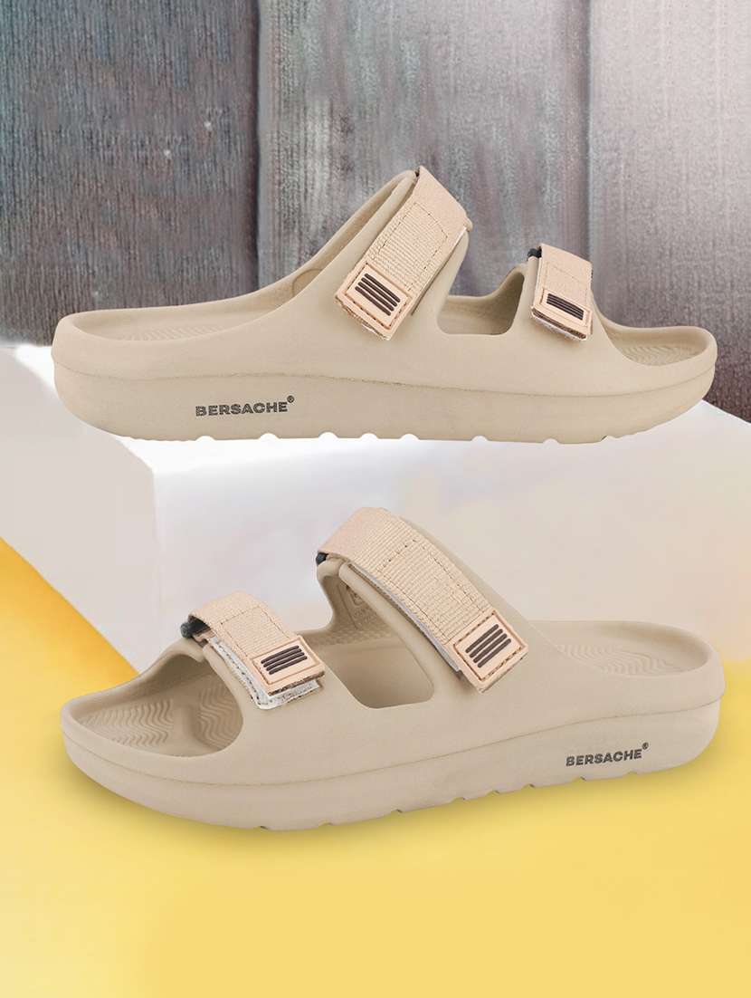 men solid slip on slider