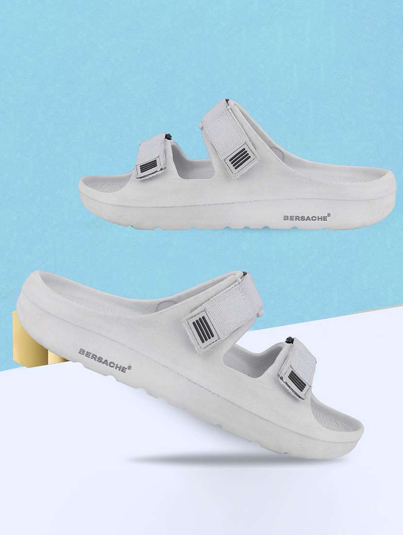 men solid slip on slider