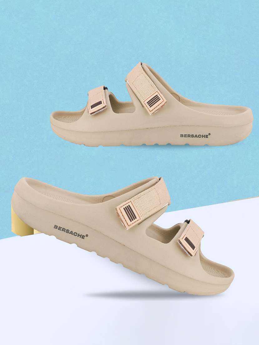 men solid slip on slider