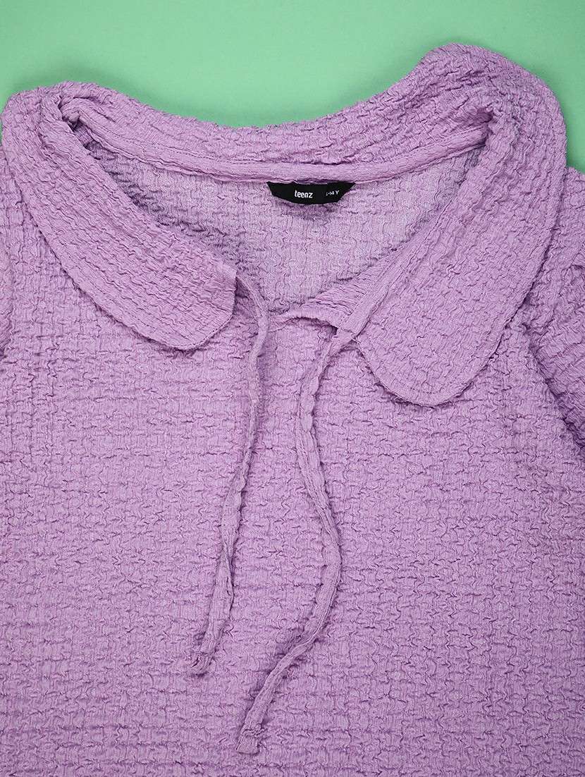 girls self design puff sleeve top - 22293174 -  Standard Image - 3