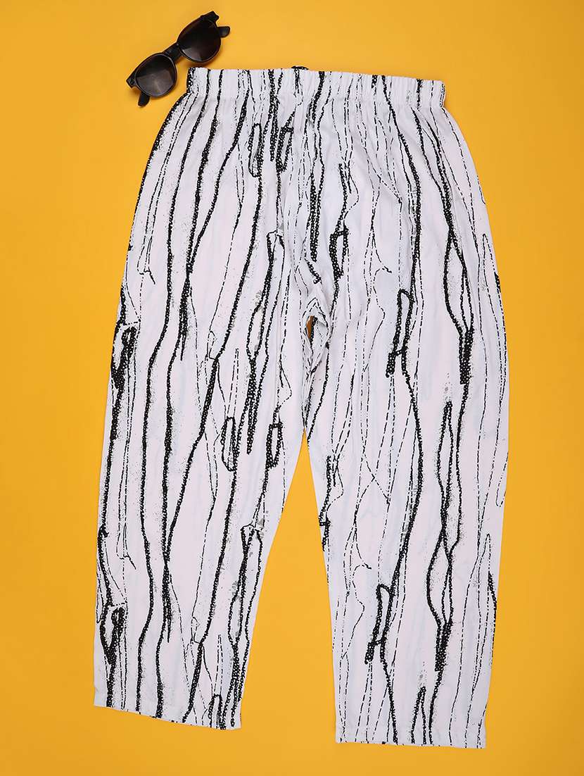 girls printed mid rise loungewear pyjama