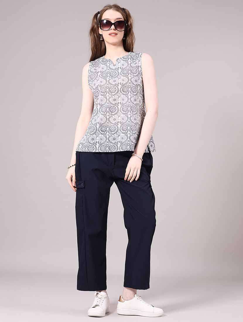 women grey cotton straight kurti - 22293231 -  Standard Image - 5
