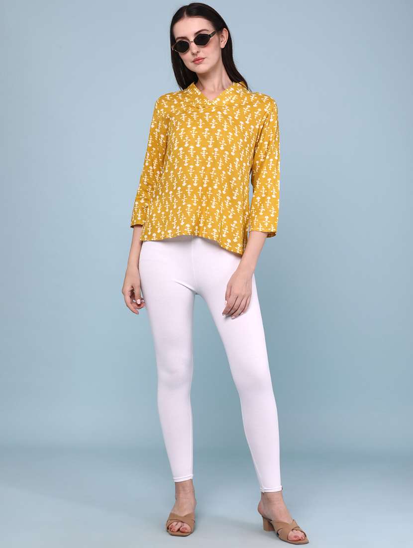 women printed three quarter sleeves regular top - 22293243 -  Standard Image - 5
