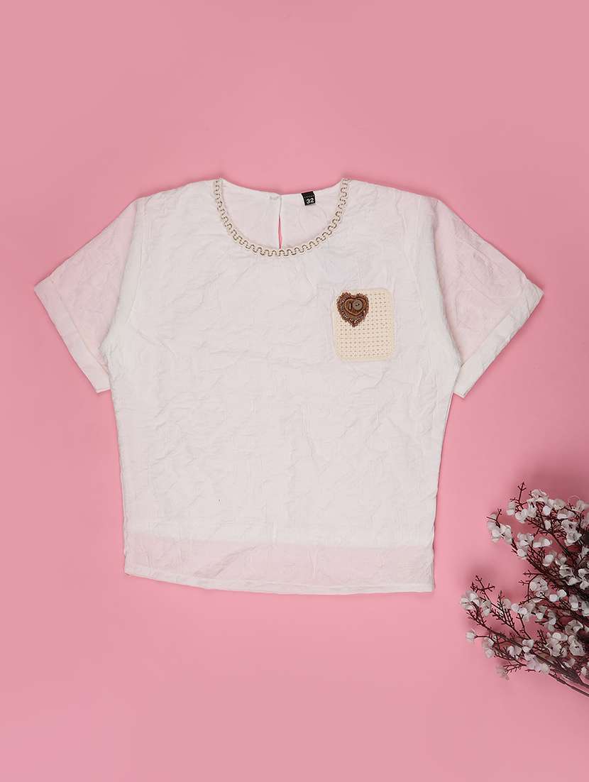 girls self designed short sleeve top