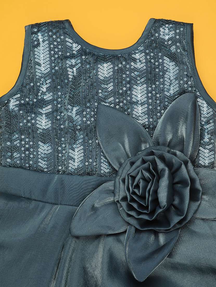 girls self designed sleeveless flared frock - 22293419 -  Standard Image - 3