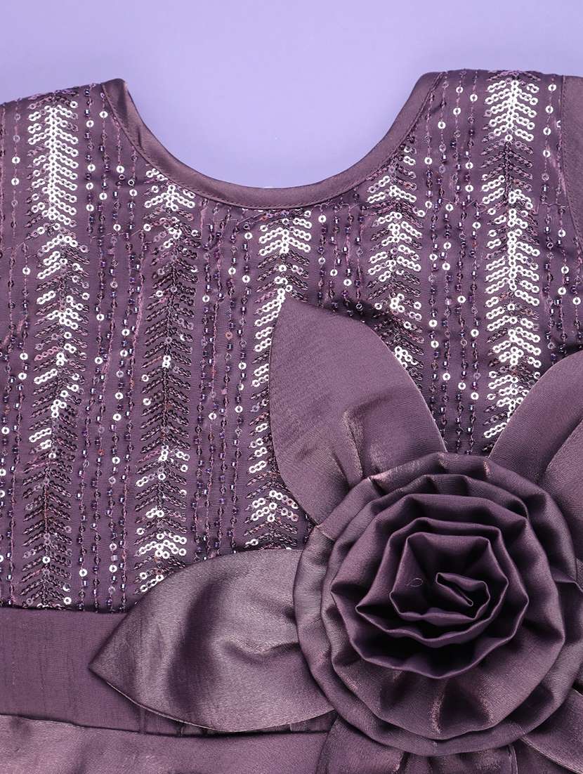 girls self designed sleeveless flared frock - 22293420 -  Standard Image - 3