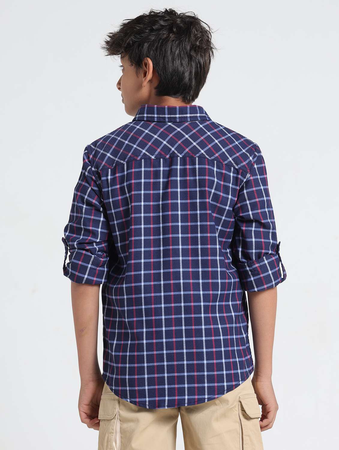 boys checkered long sleeve casual shirt - 22293459 -  Standard Image - 3