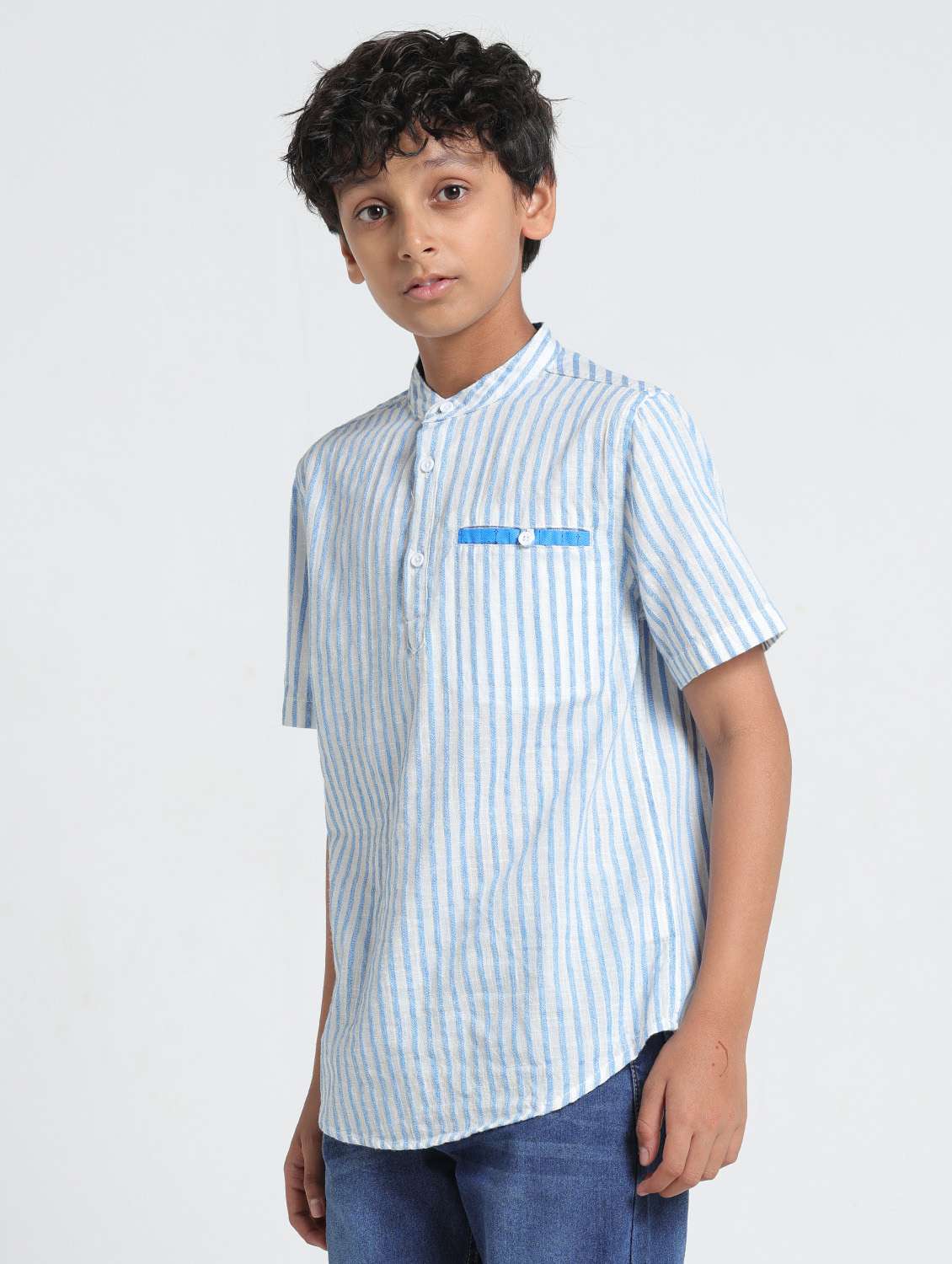 boys striped short sleeve kurta