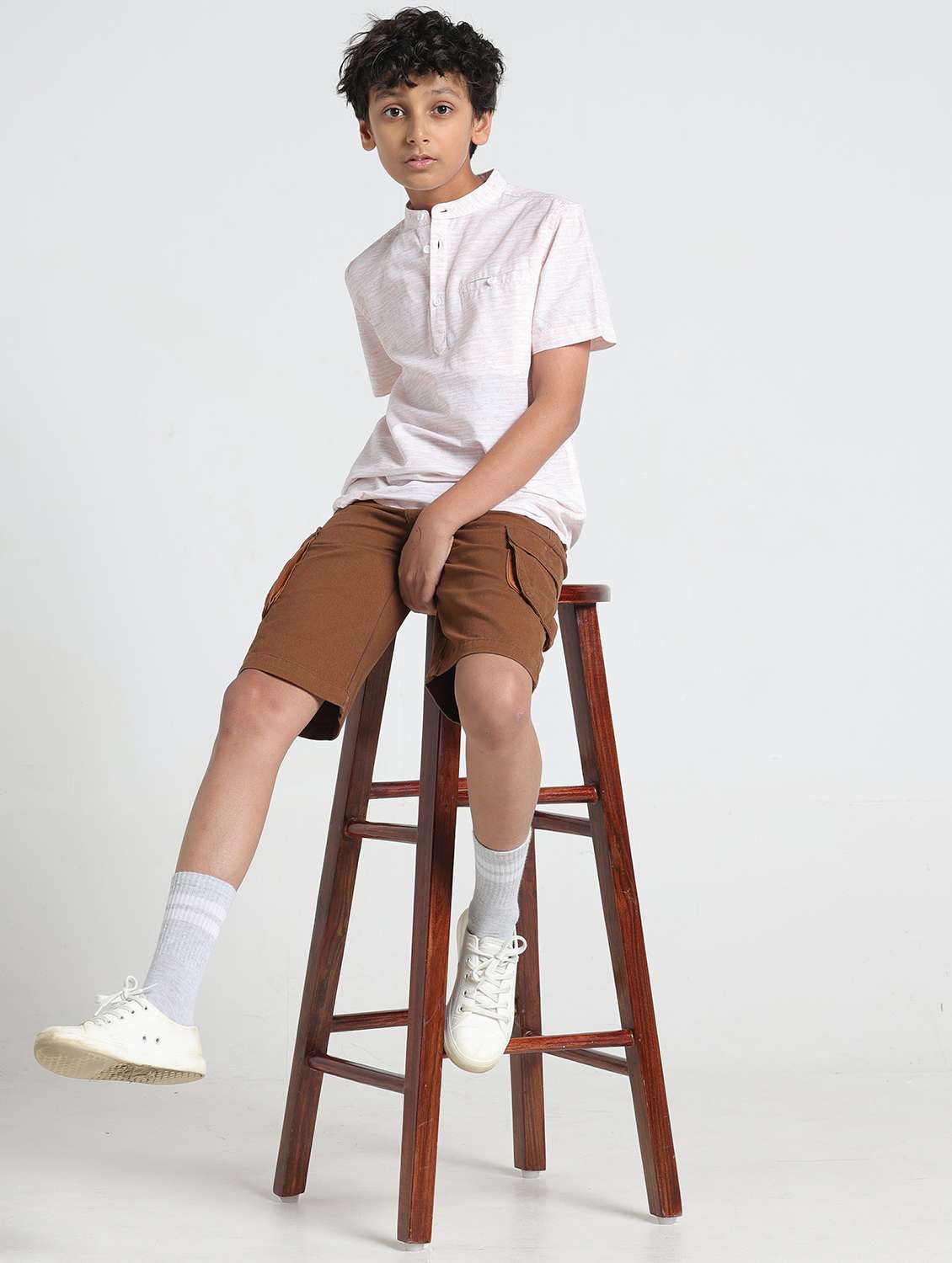 boys self designed short sleeve kurta - 22293469 -  Standard Image - 5