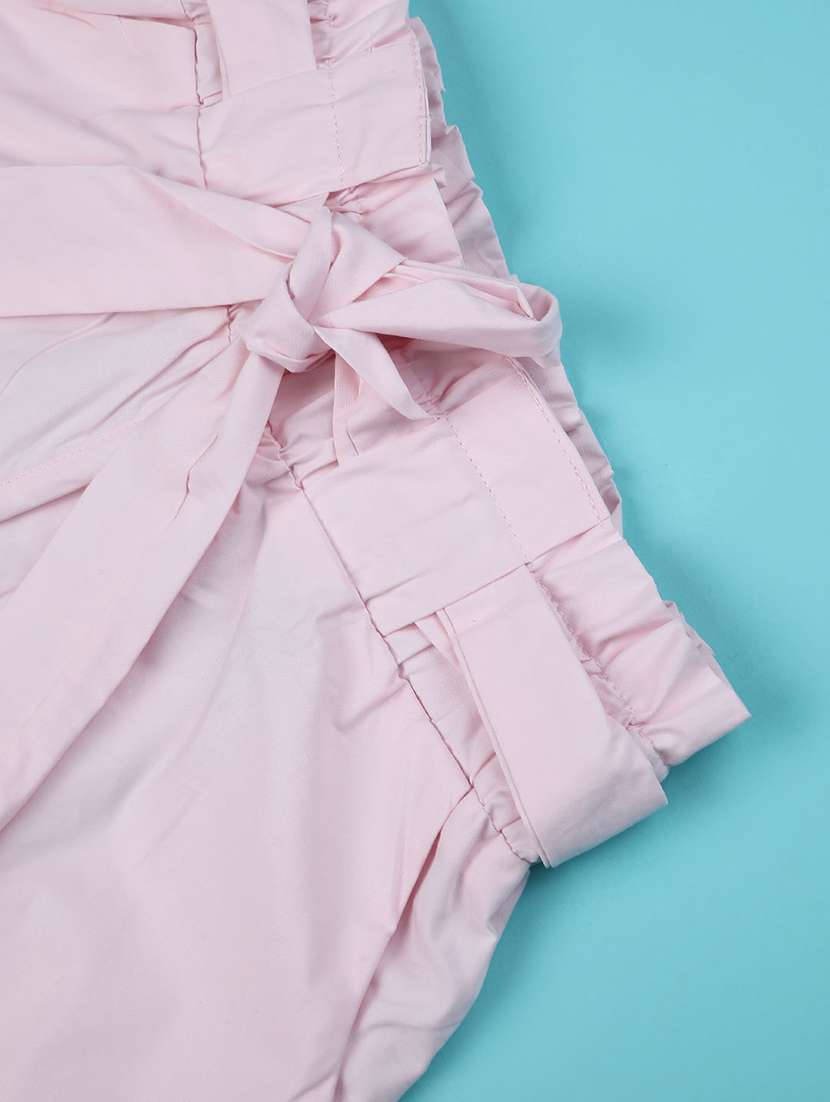 girls solid mid rise shorts - 22293516 -  Standard Image - 3