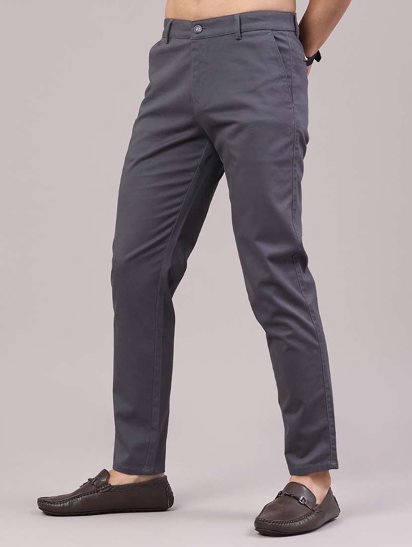 men solid mid riise chinos casual trouser - 22293546 -  Standard Image - 3