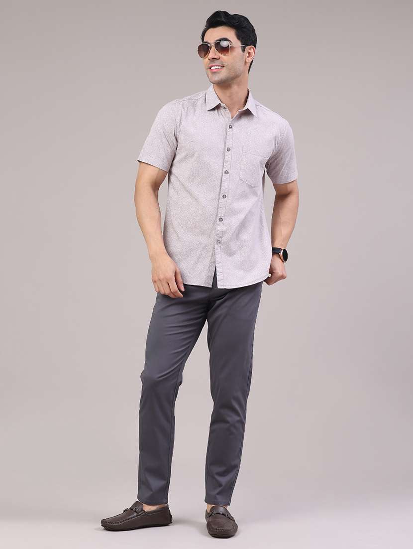 men solid mid riise chinos casual trouser - 22293546 -  Standard Image - 5