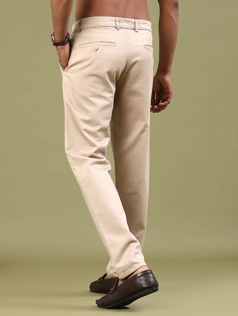 men solid mid rise chinos casual trouser - 22293559 -  Standard Image - 3