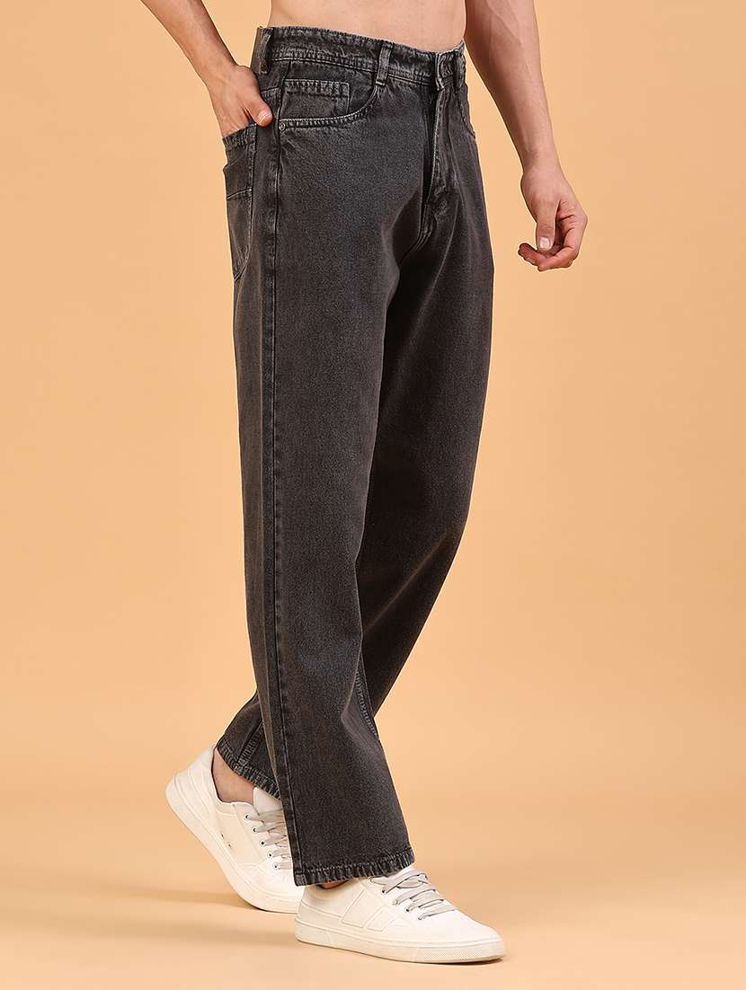 men plain mid rise full length straight fit jeans - 22293585 -  Standard Image - 3