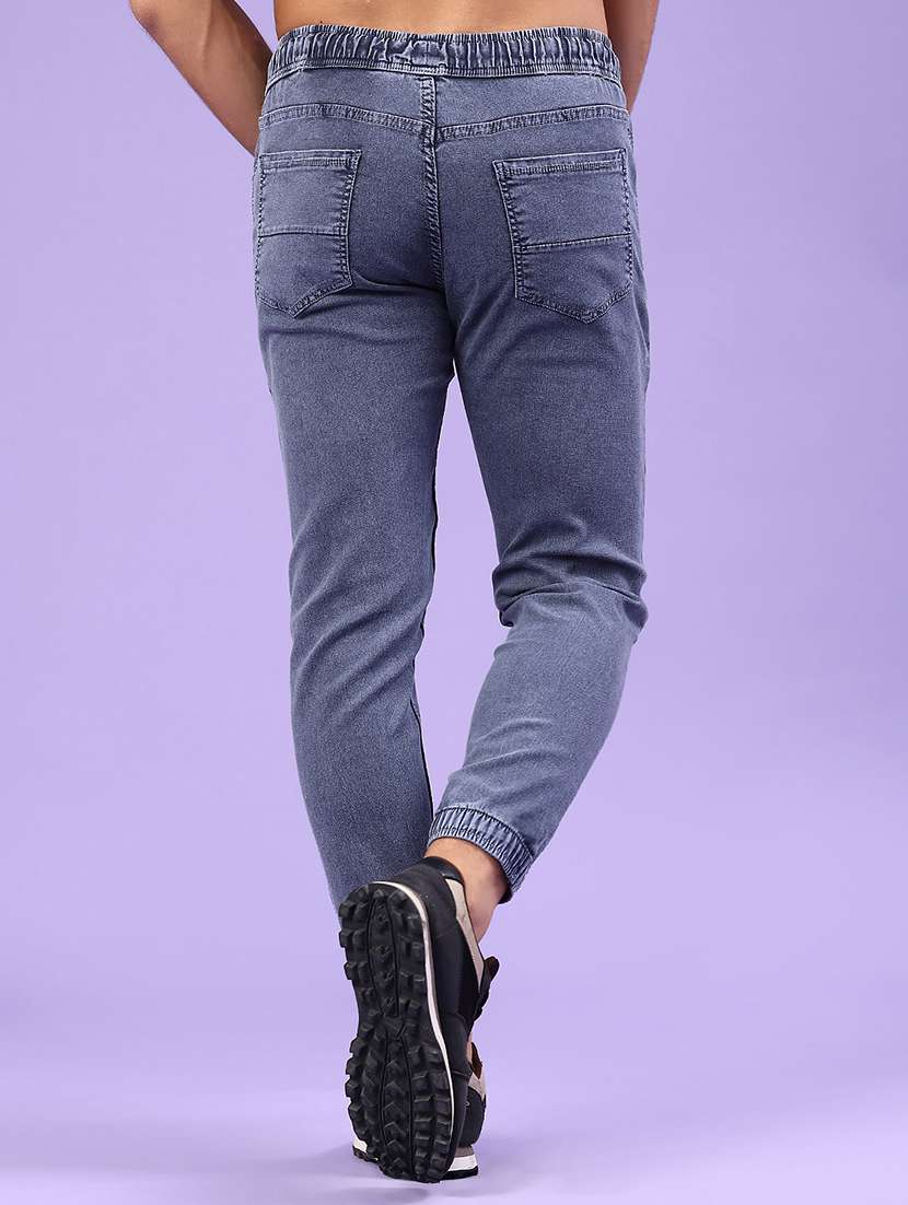 men solid mid rise regular fit jogger - 22293590 -  Standard Image - 3