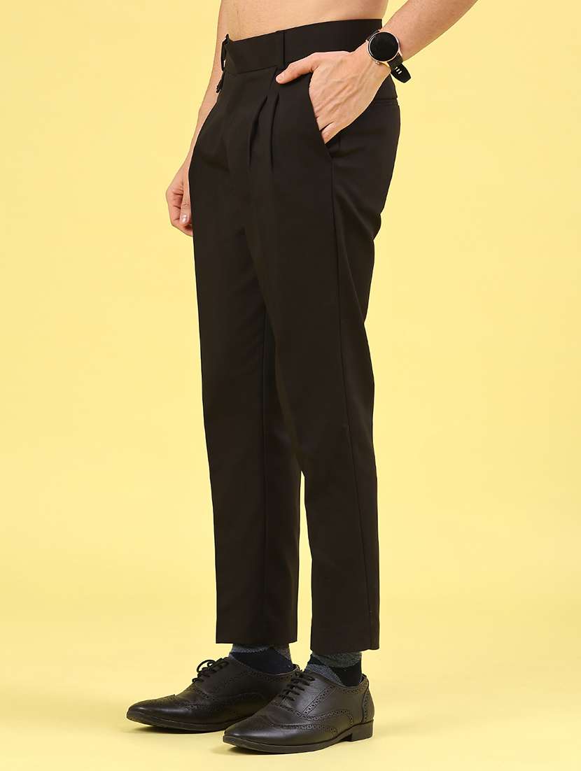 black cotton pleated trousers formal - 22293597 -  Standard Image - 3