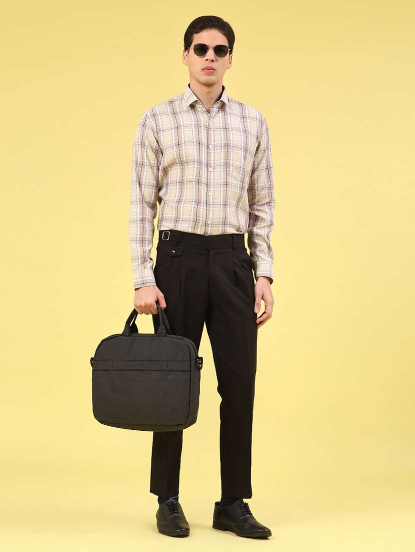 black cotton pleated trousers formal - 22293597 -  Standard Image - 5