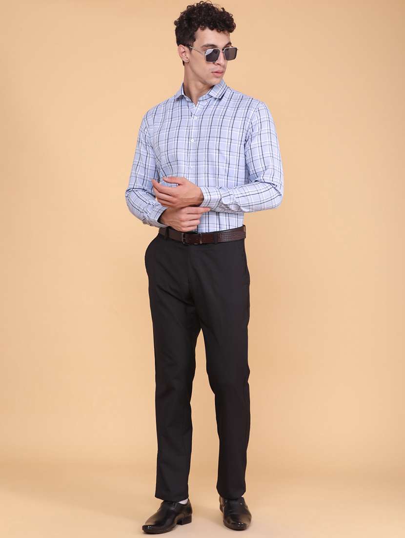 men solid mid rise regular fit trouser - 22293599 -  Standard Image - 5
