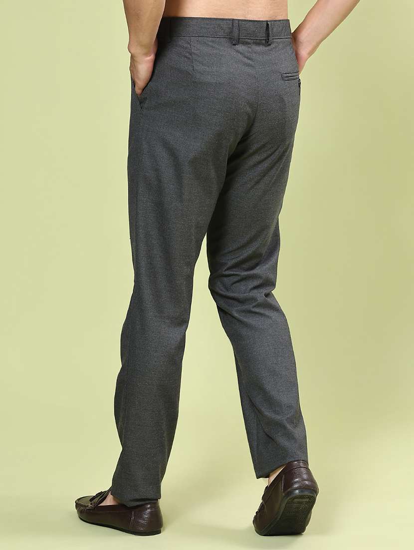 Men Solid Mid Rise Regular Fit Trouser - 22293600 -  Standard Image - 3