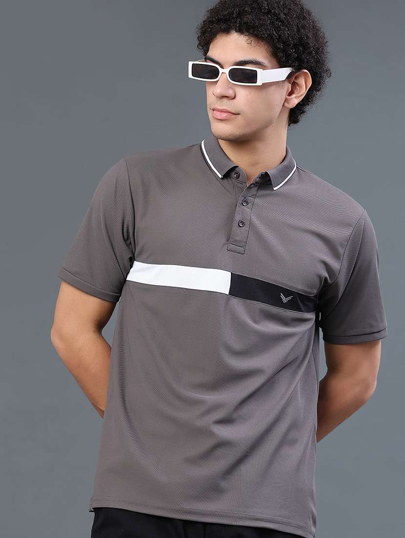 men taped short sleeves polo t-shirt