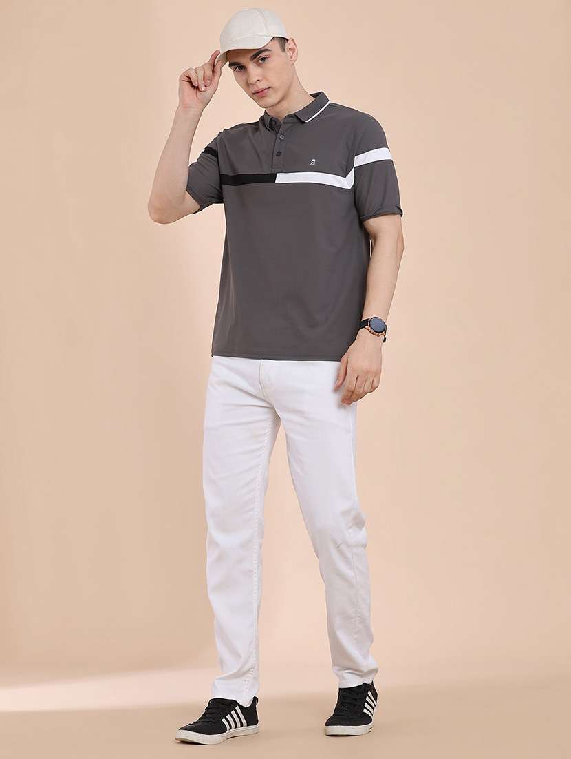 men taped short sleeves polo t-shirt - 22293607 -  Standard Image - 5