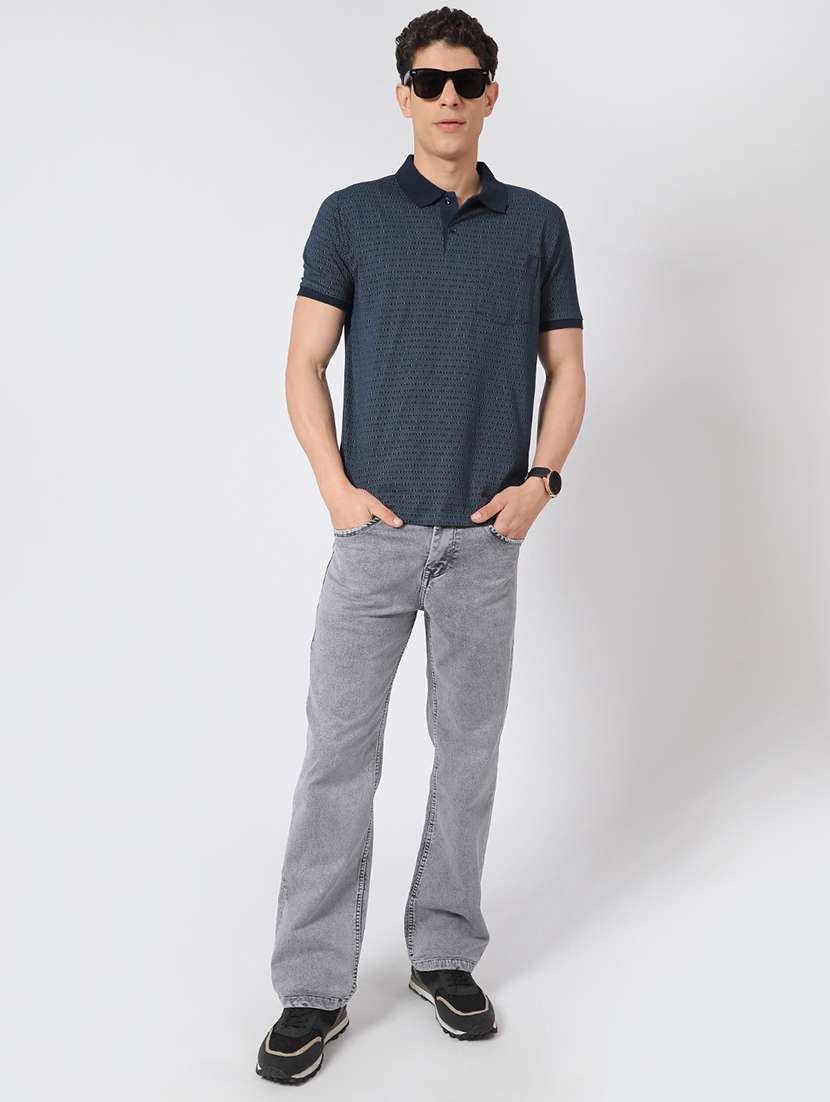 men navy blue cotton blend plain t-shirt - 22293611 -  Standard Image - 3